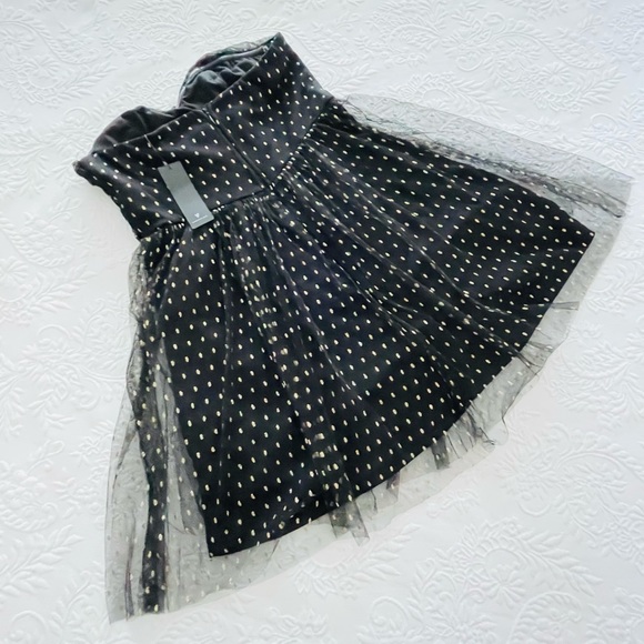 NWT Lulus Destined for Dancing Black Polka Dot Mesh Strapless Mini Dress Small - Picture 3 of 8